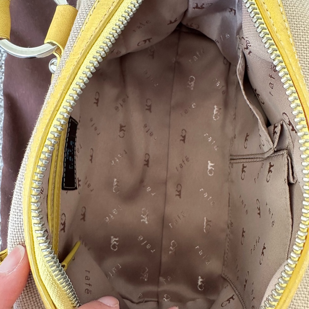 Cream and Yellow Tote with Gold Hardware - Picture 7 of 9